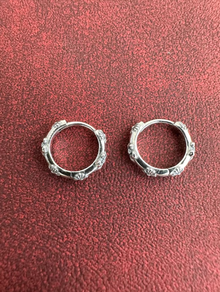 Pendientes Aro Plata 925 Estilo Chrome Hearts