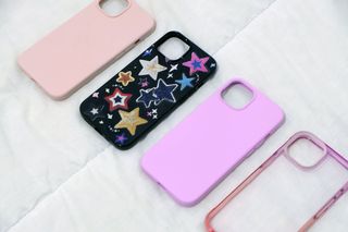 Cover iPhone 13 | rosa, trasparente, stelle