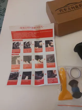 Kit Rivestimento Volante Pelle DIY Blu