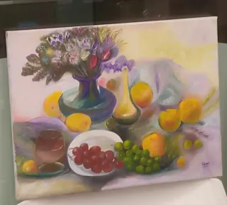 Cuadro pintado a mano naturaleza muerta