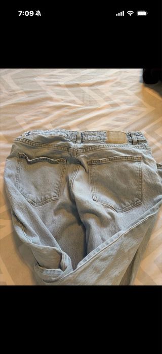 Pull&Bear Jeans Tiro Medio Rectos Azul