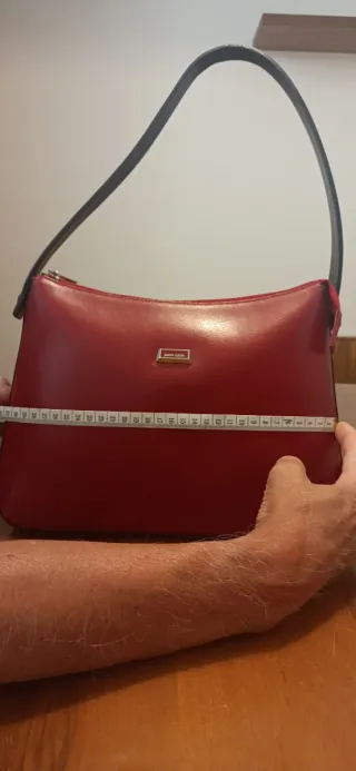 Borsa a spalla Pierre Cardin in pelle rossa