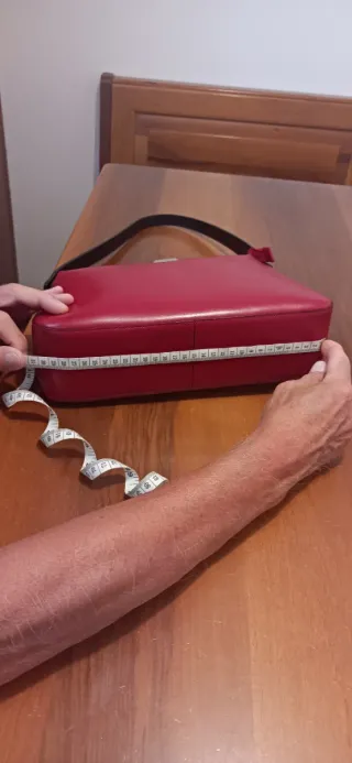 Borsa a spalla Pierre Cardin in pelle rossa