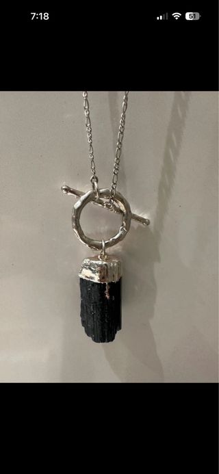 Conjunto Colgante y Pendientes Ónix Negro