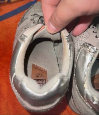 Pack 2 zapatillas chica beige/plata