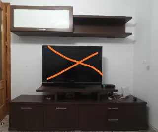 Mueble de salón modular oscuro