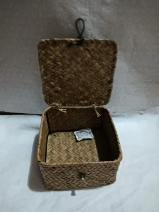 Cesta Mimbre Nueva con Tapa y Cierre