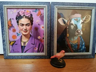 Cuadro Frida Kahlo con Mariposas