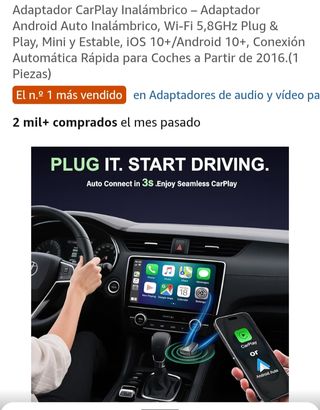 Adaptador CarPlay y Android Auto Inalámbrico