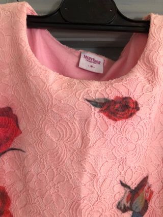 Vestido rosa flores 8 años