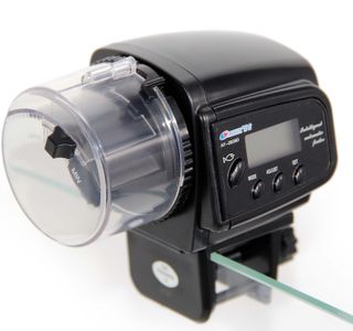 dispensador comida peces acuario pecera comedero