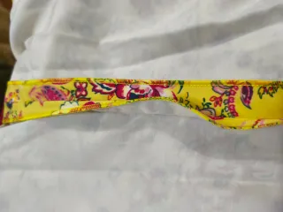 Traje de flamenca amarillo y rosa