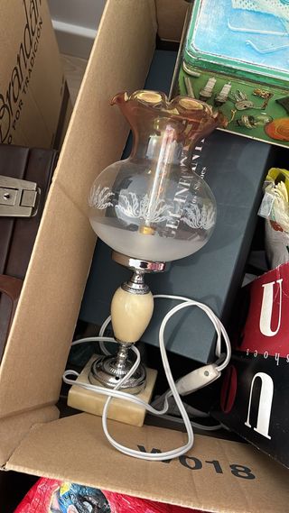 Lámpara vintage cristal y metal