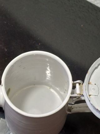 Cafetera esmaltada vintage.20cms altura.