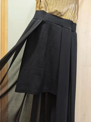 Vestido fiesta High-Low dorado y negro