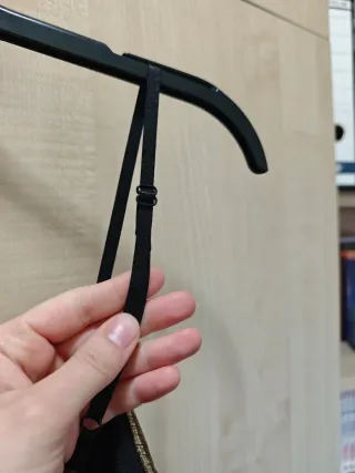 Vestido fiesta High-Low dorado y negro