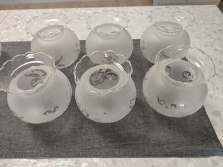 6 tulipas de cristal para lámpara de araña clásica