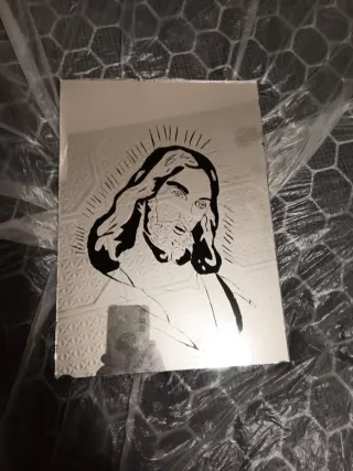 Espejo con grabado de Jesús