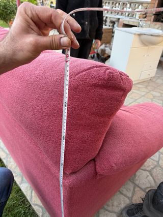 Sofá 2 plazas extensible rojo