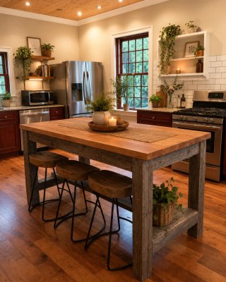 Isla de cocina madera maciza