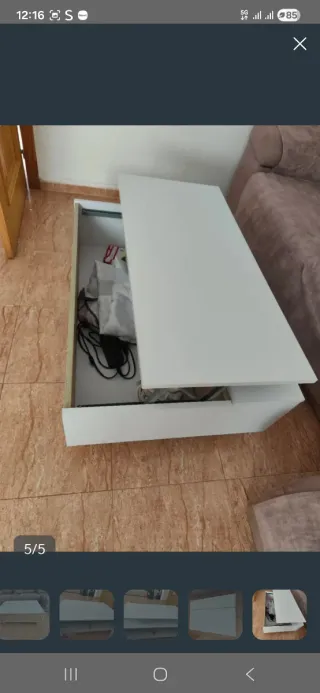 Mesa de centro elevable madera