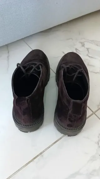 Stivaletti Zara Scamosciati Marroni Pelle Tg 43