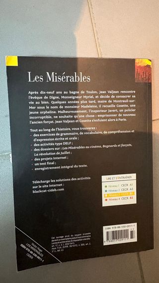 Libro de lectura Les Miserables