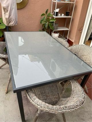 Mesa de jardín Dallas Bricodepot metal cristal