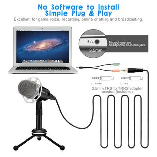 Microfono Condensador PC ELEGIANT 3.5mm Plug & Play