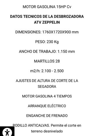 Quad Desbrozadora ATV ZEPPELIN ESROTATVZ Naranja