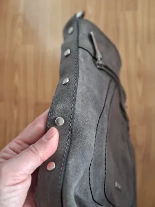 Bolso bandolera piel BRIDAS gris