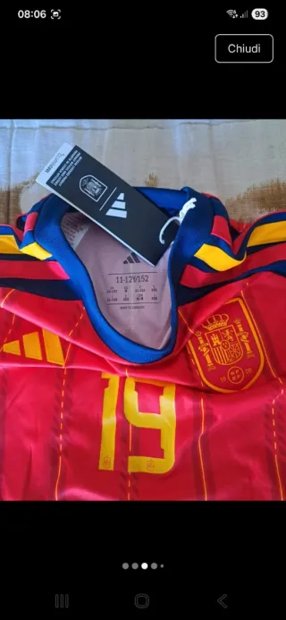 Maglietta Adidas Spagna Bambino 19