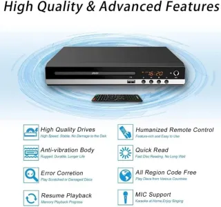 Reproductor de DVD para TV con HDMI Full HD 1080P