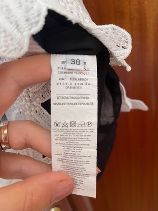 Vestido Creme negro encaje blanco Talla M