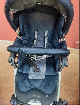 Passeggino, ovetto e carrozzina blu