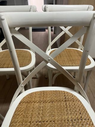 Sillas blancas vintage El Corte Inglés (4 uds)