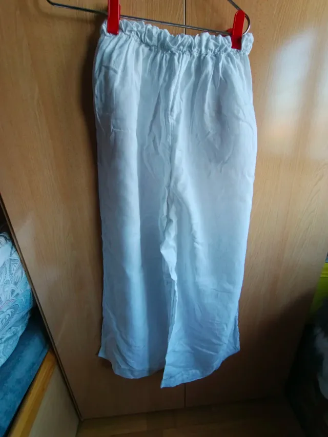 Pantalón Lino Chica Talla XS Blanco Nuevo