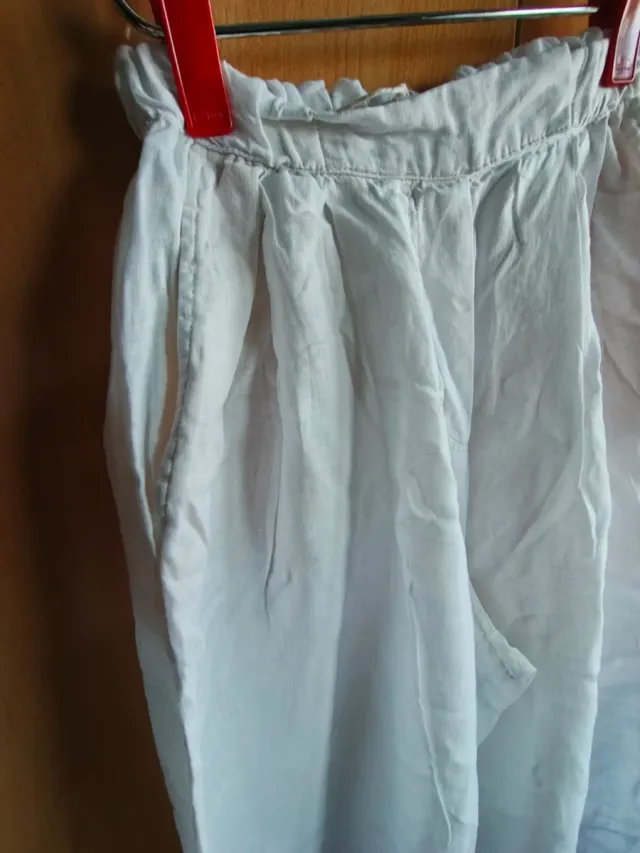 Pantalón Lino Chica Talla XS Blanco Nuevo