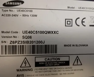 Despiece TV Samsung UE40C5100QWXXC