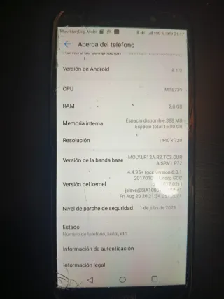 Móvil Huawei Y5 2018 Negro/Azul