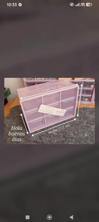 Organizador de plástico morado con cajones