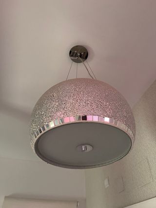 Lámpara colgante y empotradas de cristal difusoras