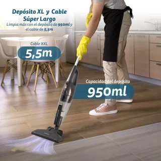 Grunkel Aspiradora Escoba Vertical con Cable ASP con Filtro HEPA Lavable