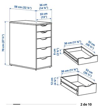 Escritorio Ikea Blanco + Cajonera