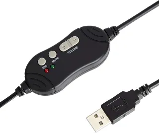 Auriculares USB Amazon Basics con micrófono y función de silencio