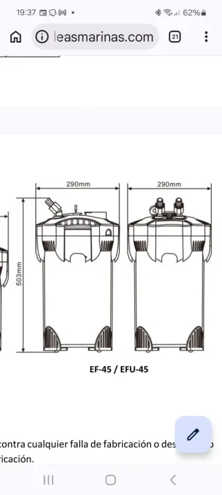 Filtro externo BOYU EFU-45