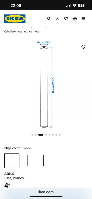4 Patas Escritorio Ikea Blancas