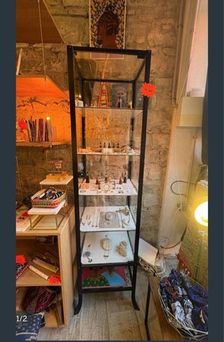 Vitrina cristal y metal negra URGE VENDER