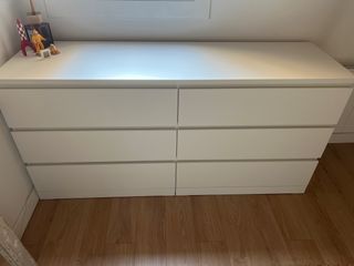 Cómoda IKEA MALM 6 cajones blanca 160x48x78