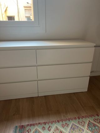Cómoda IKEA MALM 6 cajones blanca 160x48x78